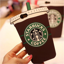 For iPhone 5C Mobile Phone Accessories 3D Cartoon Soft Silicon Starbuck Coffee Cup Case Cover for