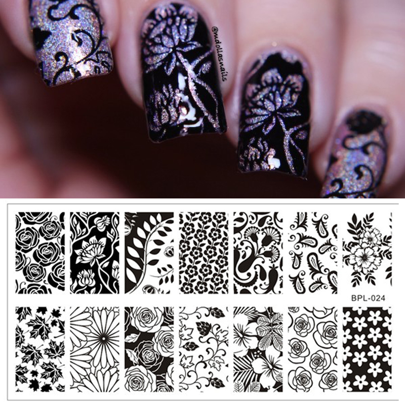 Image of HOT 1Pc 12.5 x 6.5cm Flower Theme Nail Art Stamping Stamp Template Image Plate BP-L024 # 20792