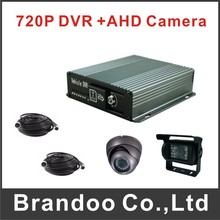 720P CAR DVR kit with 2 cameras recording, including DVR+1 inside camera+1 outside camera+2 video cables+64GB sd card