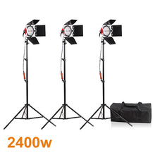 Photography Studio Continuous Lighting Kits 800W Video Red Head Continuous Light*3 with 200cm Light Stand*3 Photo Studio Set
