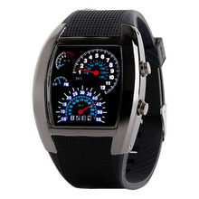 Relogios masculino de la aviación turbina nueva moda flash LED reloj dial regalo hombres mujeres deportes instrumento