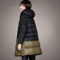 New 2016 Winter Women Down Jacket Black Green Patchwork Female Outerwear Plus Size 5XL Thick Casual