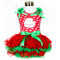 Christmas Day Girl Children Fashion Tutu Dresses Sleeveless Polka Dot Lace Layered Princess Dress Christmas Party
