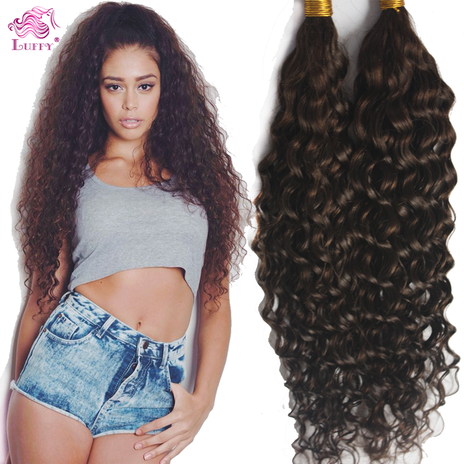 Image of Hot Sale 6A Deep Curly Virign Brazilian Bulk Human Hair For Braiding 100% Unprocessed Human Braiding Hair Bulk No Weft Color #2