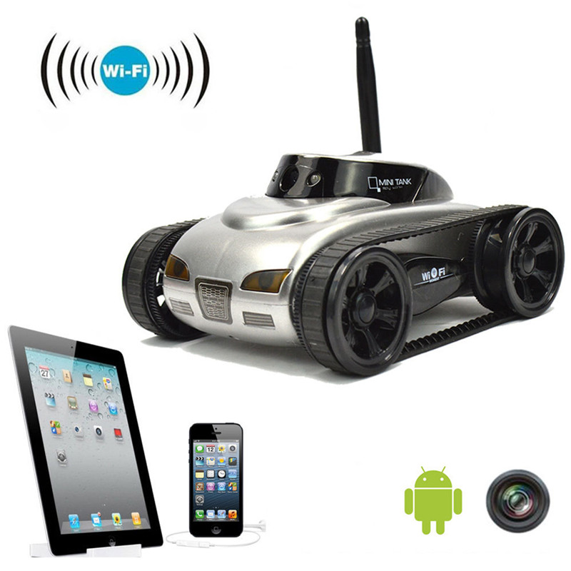 2016 New wifi Mini RC Tank Car RC Camera Cars 777-270 with 30W Pixels Camera for iPhone iPad iPod Controller-White