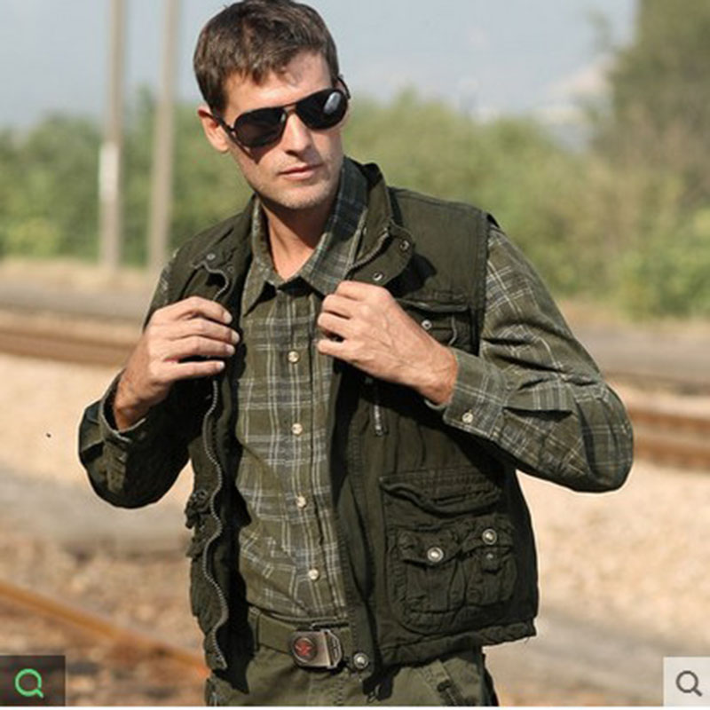 2016 Autumn And Winter Mens Casual Outdoor Photography Vest Multi-Pocket Uniform Sleeveless Jacket Waistcoat M/2Xl J570