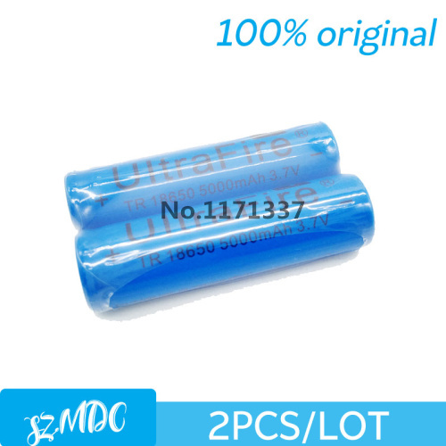 Free shipping 2pcs lot 18650 rechargeable batteries 3 7v 5000 mAh Lithium li ion battery for