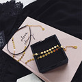 2016 European and American style retro minimalist shiny metal sequins double short necklace fashionable leather short