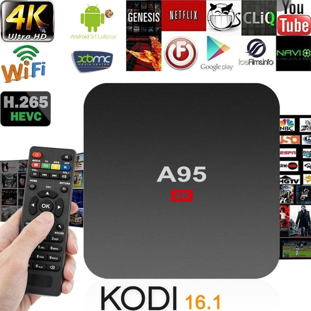 A95 4K TV Box S905 Android 5.1 1G/8G Full HD HDMI TV Box Smart Media Player Kodi 16.1 Set-top Box Arabic IPTV Box