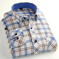 New Summer Men brand Cotton Plaid Long Sleeve Shirt Men Vintage Style Dress Shirts Camisa