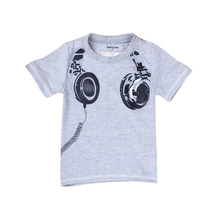 Wholesale Fashion Children Headphone Print T Shirts Kids Short Sleeve Tees 100% Cotton Tops Clothing Boys Summer T-shirt 2T-7T