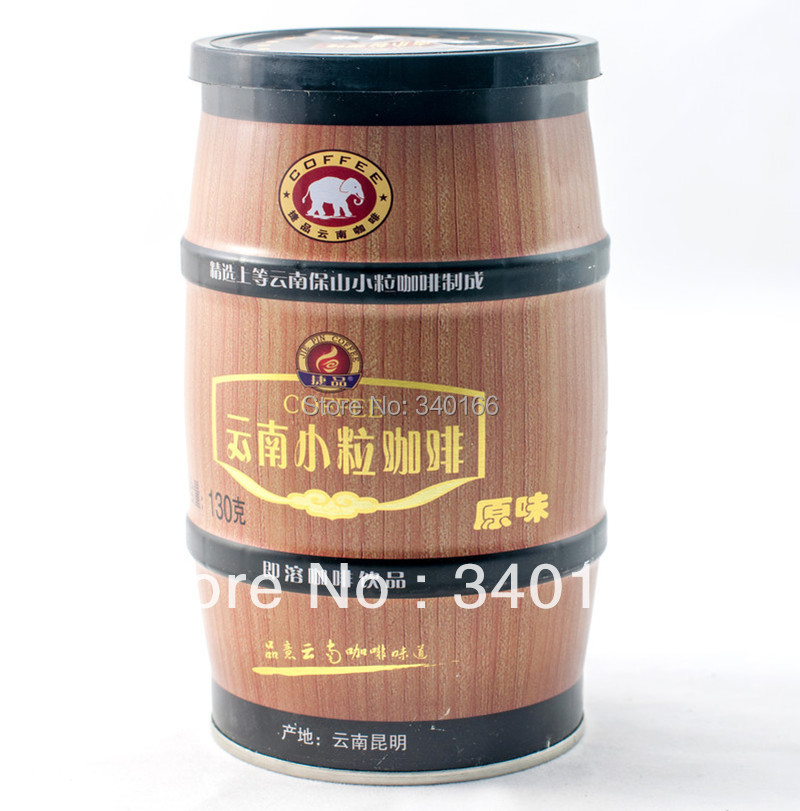 Free Shipping Small grain coffee canned instant coffee three in coffee flavor 130g