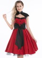 free shipping R1019 Rockabilly dress 50s White Black Polka Dot Retro Dress SIZE 8 24 S