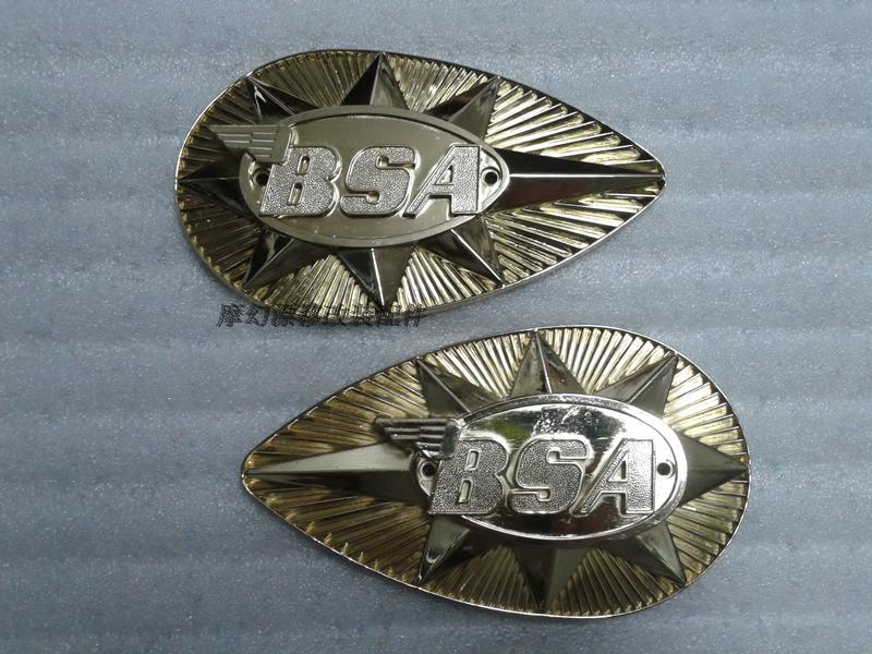 Free shipping BSA motorcycle fuel tank modified classic retro gold-plated aluminum signs posted one pair BSA tank