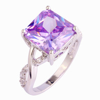 Wholesale Fashion Women Tourmaline & White Topaz 925 Silver Ring Jewelry Size 6 7 8 9 10 Bridal Wedding Engagement Free Shipping