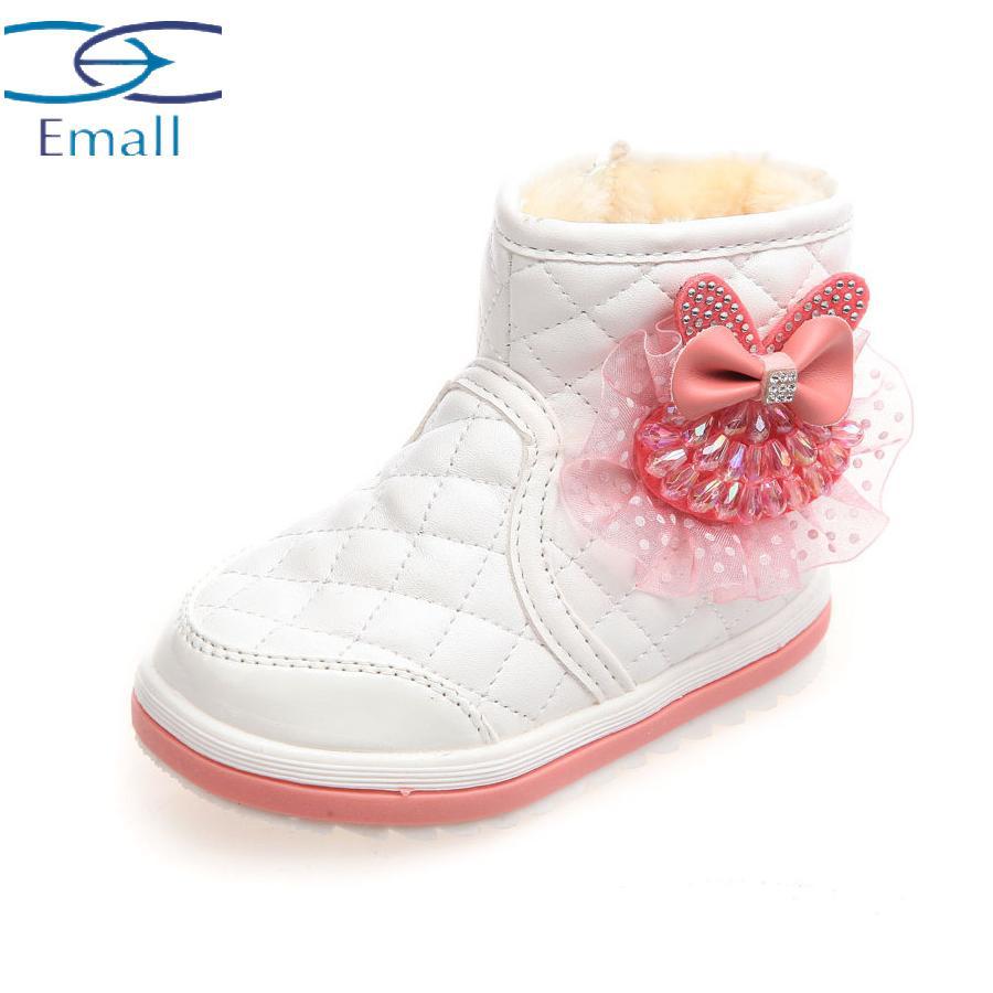 2015 winter style girls snow boots for children girls boots for girls baby princess shoes warm boots thick plush cotton pink