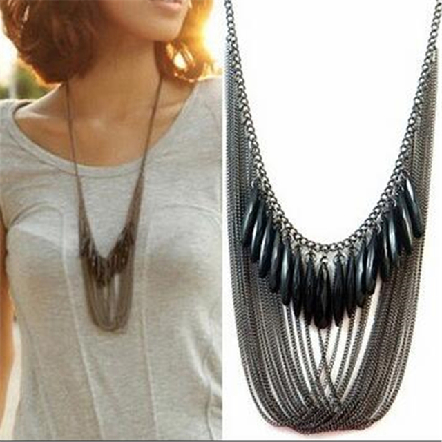 Moda Collares Largos y Colgantes para Las Mujeres Multulayer Collier Femme 2017 Borla de La Vendimia
