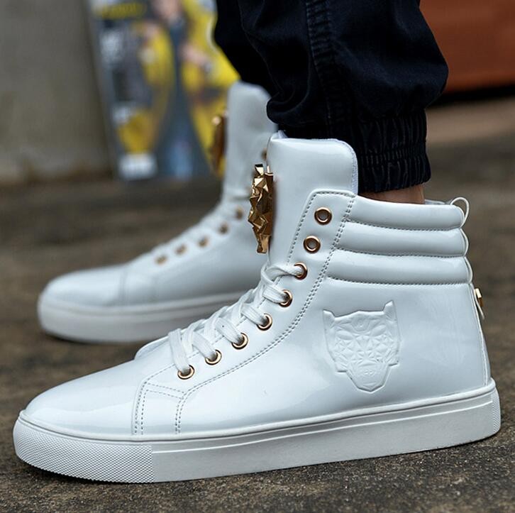 white high top casual shoes