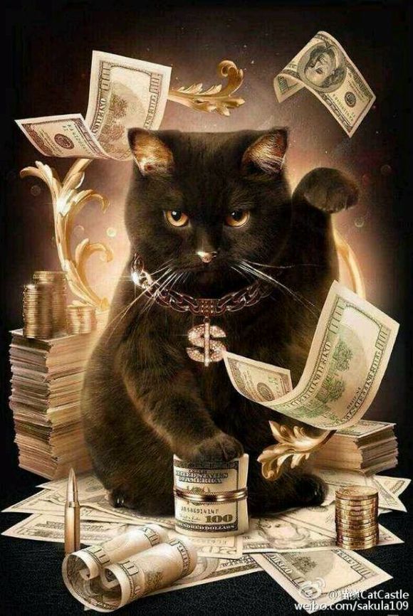 Image of 3D Diy Diamond Painting Cat With Cash Full Square Rhinestones Cross Stitch Crystal Mosaic Embroidery Home Decoration Unfinished