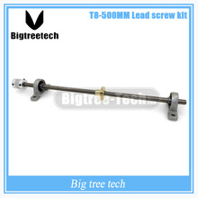 Free shipping T8 Lead screw 500 mm 8mm + brass copper nut + KP08 or KFL08 bearing Bracket +Flexible Coupling for 3D printer&CNC