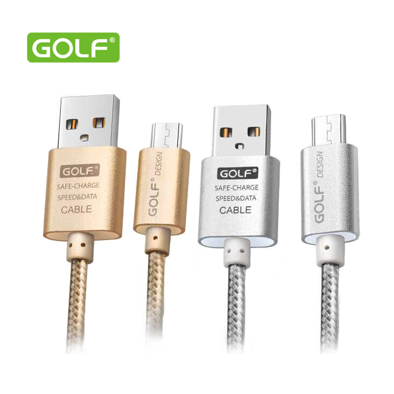 Image of Golf Micro USB Cable 2.1A 1M 1.5M 2M 3M Metal Braided Wire 2.0 Data Sync Charging Data Cable Output For Samsung Galaxy S3 S4