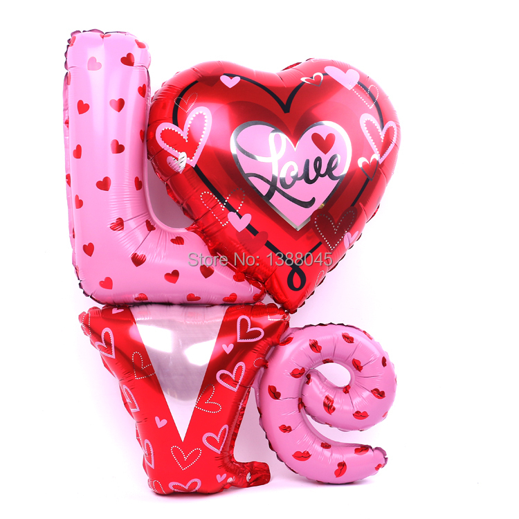 New Large Love Letter Shaped Foil Balloons Wedding Party Decoration Bola Valentines Wedding Supplier Air Balls