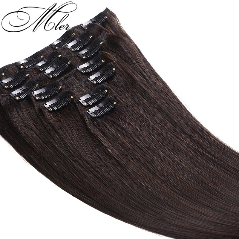 Image of 7Pcs/set New Arrival Remy Hair Clip In Human Hair Extensions Straight 6A Grade 70g Unprocessed Colour 2# Indian Hair Extension