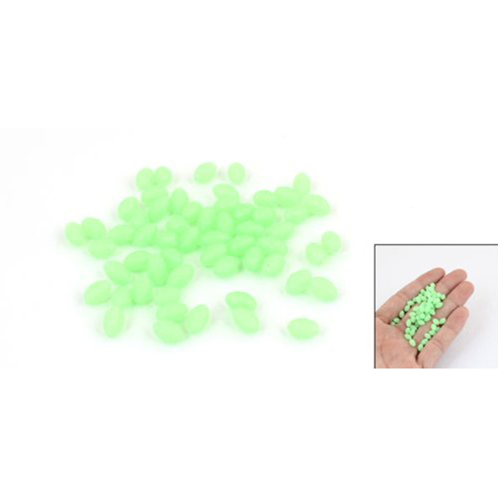 Shopping Time 4mm x 6mm Soft Plastic Luminous Oval Shaped Beads Fishing Lures 60Pcs