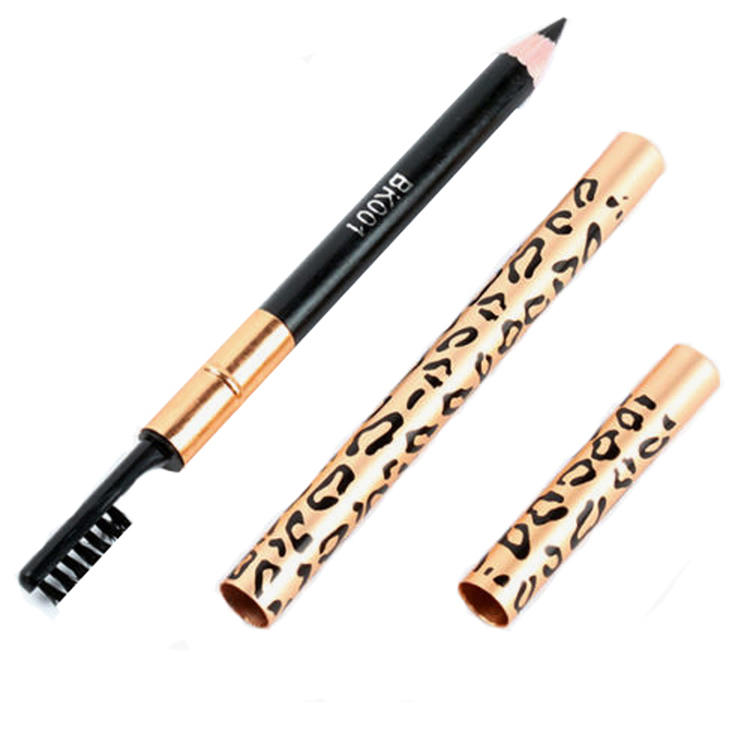 Image of Fashion Hot Selling Metal Upscale Eyeliner Leopard Eyeliner Pencil With Eyebrow Brush 5 Colors MU-152