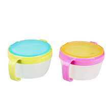 Solid Anti spill Design Baby Double Handle Pot Snack Cup Baby Girls Boys Safty Dishes Biscuit