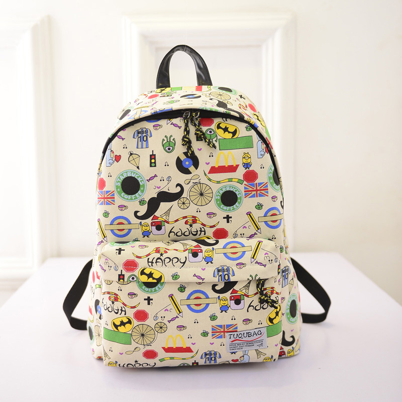 Image of 2016 New Canvas Printing Backpacks Women Backpacks School Bags for Girls Schoolbag Student Book Bag Bolsas Mochilas Femininas