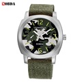Camouflage Mens Military Watch Quartz Movmt Canvas Strap Waterproof Wrist Watch NOBDA 016A For Army Male