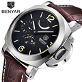 BENYAR Brand Energy Display Mechanical Watches Men Genuine Leather Automatic Military Watch Men Wristwatches Relogio Masculino