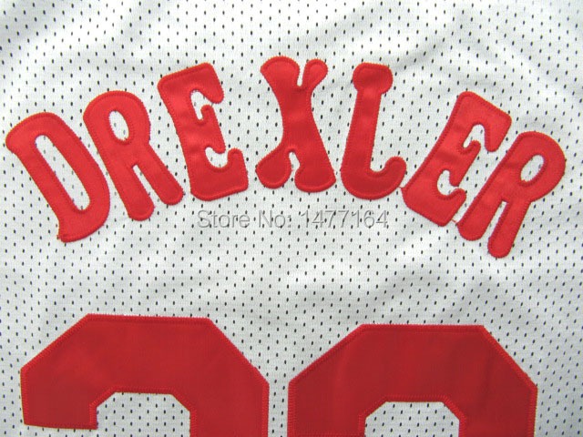 Houston #22 Clyde Drexler White Throwback Jersey_01