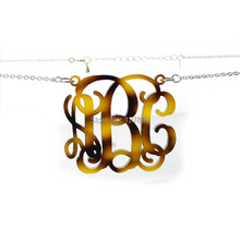 Personalized Monogram Acrylic Necklace Tortoise Shell Jewelry 19 Color Optional Acrylic Initial Necklace Perfect Christmas Gifts