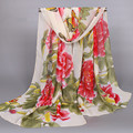 2016 chiffon silk scarf female summer autumn all match shawls and scarves long butterfly flower print