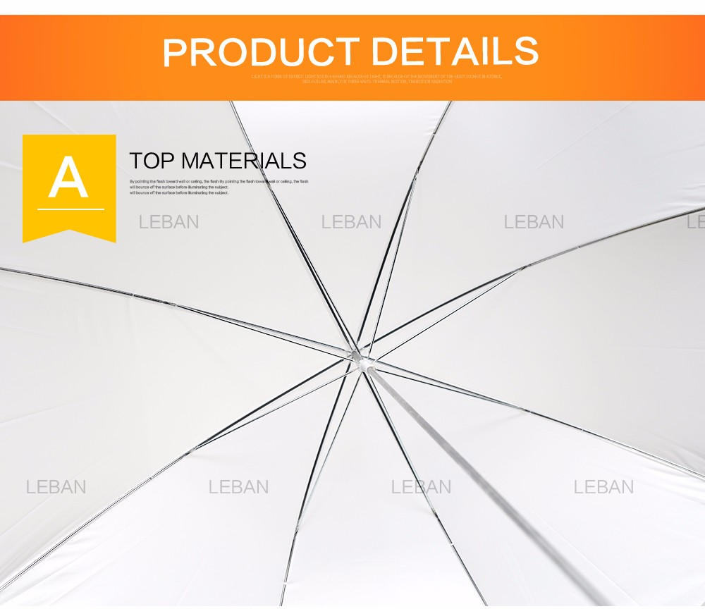 Description Picture 4 of itemGodox 33" 84cm 40" 102cm 43" 108cm White Soft Diffuser Studio Photography Translucent Umbrella for Studio Flash Strobe Lighting