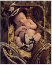New Pentagram Cowboy Style Newborn Crochet Outfits Baby Hat Newborn Photography Props All For Child Clothing and Accessories