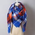 NEW Plaid Blanket Scarf for Women 100 acrylic Tartan Inspired Red Blue Plaid Large Oversized Original