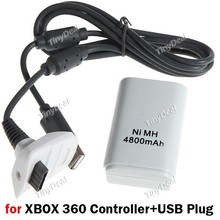 4800mAh Rechargeable Battery Pack with USB Charging Cable for Microsoft Xbox 360 Wireless Controller