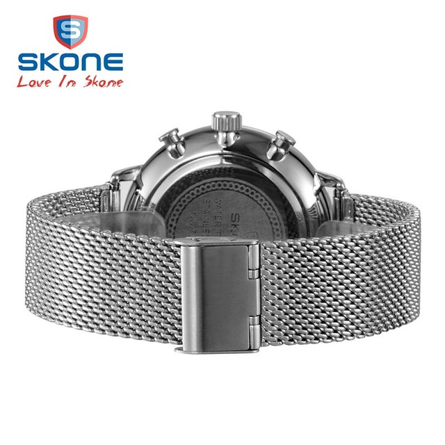 Zegarek męski SKONE biznesowy styl klasyczny elegancki dwa kolory