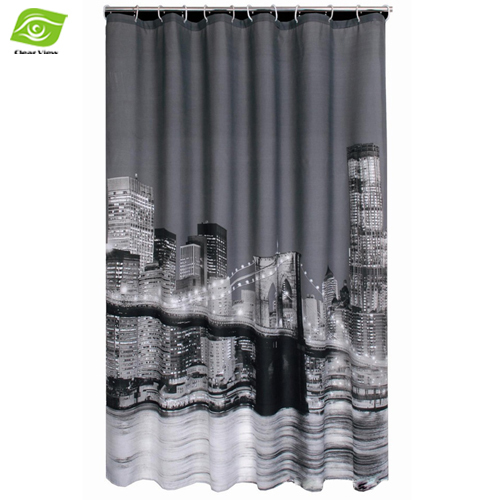 Modern City Night Scene Waterproof Shower Curtain Bathroom Products Polyester Bath Curtain 180x180CM