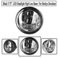 Black 5 75 HID LED Headlight High Low Beam 5 3 4 Front Driving Head Lights