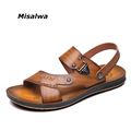 Misalwa Men Sandals Fashion Summer Shoes Men Slippers Men s Casual Leather Shoes Free Shipping