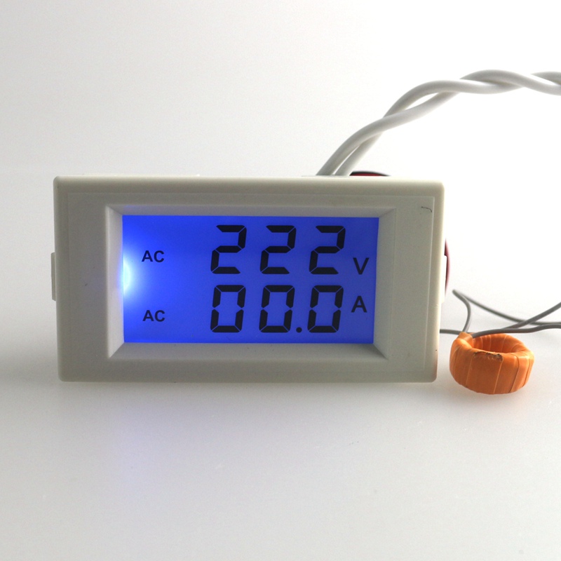 Digital AC voltmeter ammeter AC 100-300V volt Voltage Meter Current ampere Panel Meter AC 0-50A with blue LCD