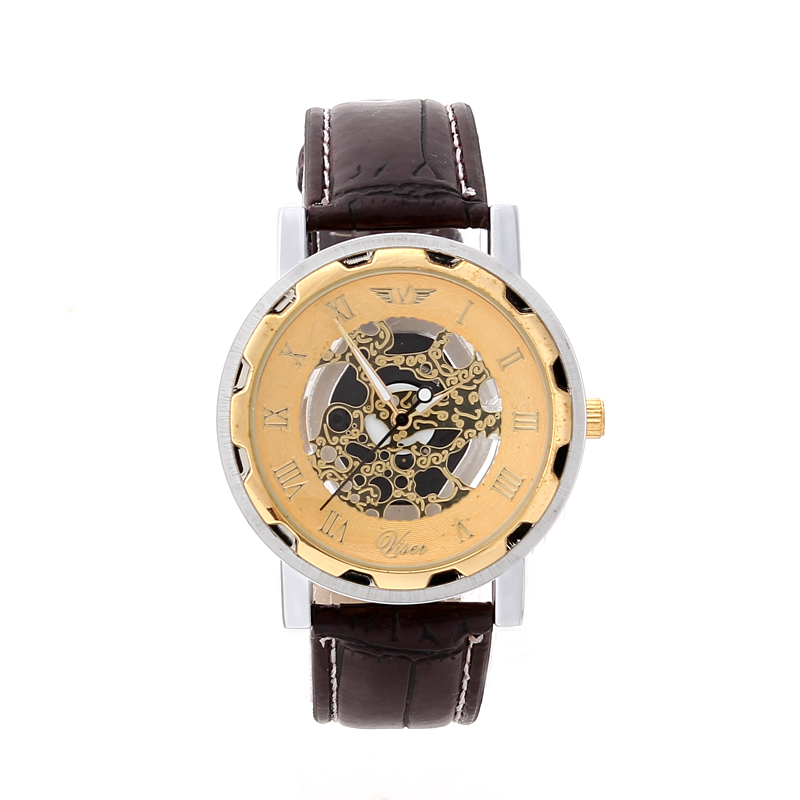 2015 Side hollow Fashion Men watch leather wristwatch Luxury Watches Men sport Watch Retro Quartz watch