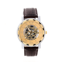 Hueco 2015 Side hombres moda reloj de pulsera de cuero relojes de lujo hombres del reloj del deporte Retro reloj de cuarzo Relogio masculino
