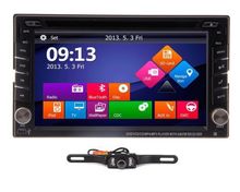 2015 New 6.2 Inch 2 DIN in-dash Car DVD Player GPS Navigation Stereo Radio built-in Bluetooth iPod MP3 TV Free Maps+Rear Camera