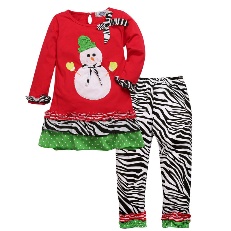 font b Girls b font Boutique font b Clothing b font Suits Snowman Print Toddler