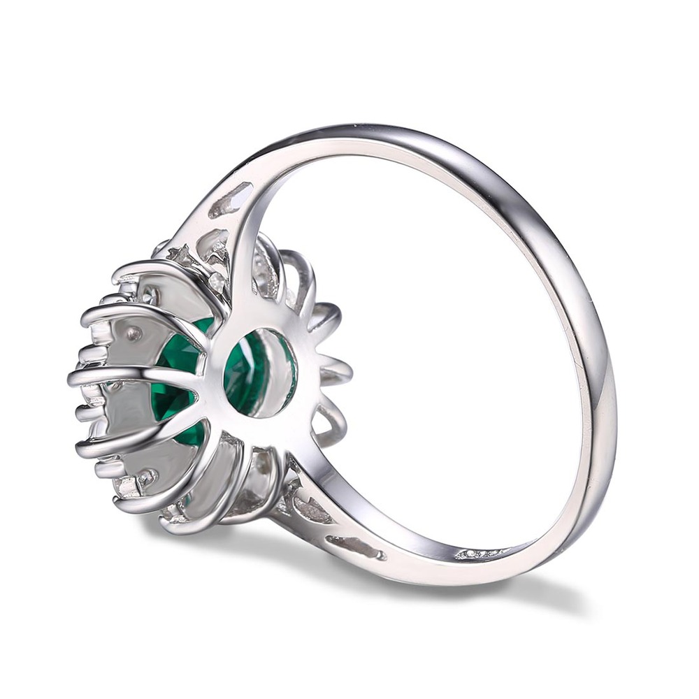 Wholesale Fashion Summer Stylish Hot Girls Emerald Ring Cocktail 925 Sterling Silver Free Shipping